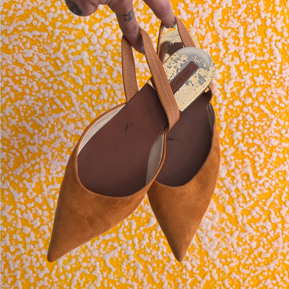 Elegant Mustard Zara Slingback Flats